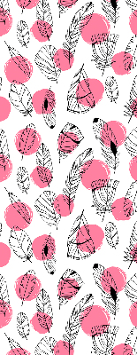 Store enrouleur Plumes et points roses