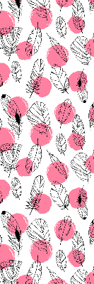 Store enrouleur Plumes et points roses