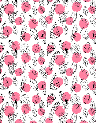 Store enrouleur Plumes et points roses