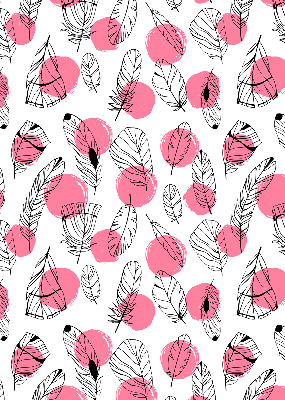 Store enrouleur Plumes et points roses