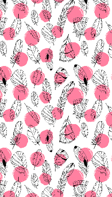 Store enrouleur Plumes et points roses