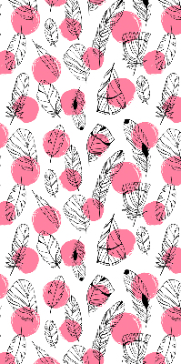 Store enrouleur Plumes et points roses