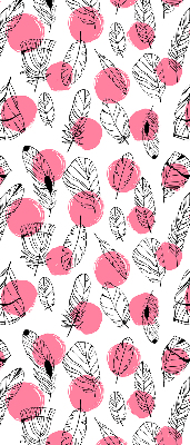 Store enrouleur Plumes et points roses