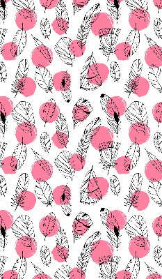 Store enrouleur Plumes et points roses