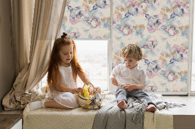 Store enrouleur Fleurs peintes colorées