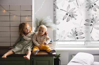 Store intérieur Feuilles grises esquissées