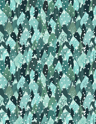 Store intérieur Forêt et neige qui tombe