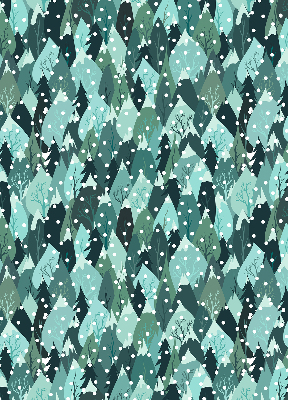 Store intérieur Forêt et neige qui tombe