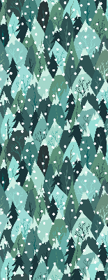 Store intérieur Forêt et neige qui tombe