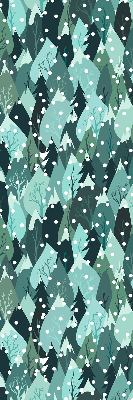 Store intérieur Forêt et neige qui tombe