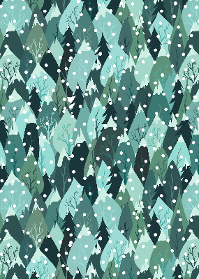 Store intérieur Forêt et neige qui tombe