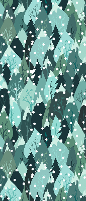 Store intérieur Forêt et neige qui tombe