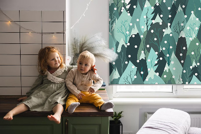 Store intérieur Forêt et neige qui tombe