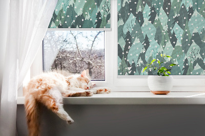 Store intérieur Forêt et neige qui tombe