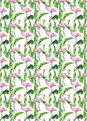 Store enrouleur Flamants roses près des feuilles