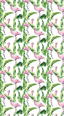 Store enrouleur Flamants roses près des feuilles