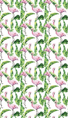 Store enrouleur Flamants roses près des feuilles