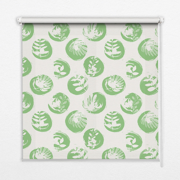 Store enrouleur Plantes reflétées sur des cercles verts