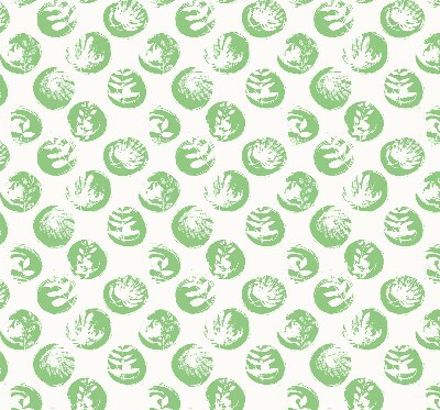 Store enrouleur Plantes reflétées sur des cercles verts