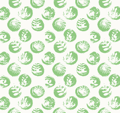 Store enrouleur Plantes reflétées sur des cercles verts