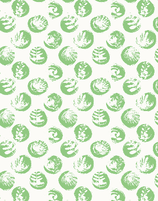 Store enrouleur Plantes reflétées sur des cercles verts