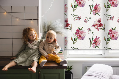 Store enrouleur Fleur rose