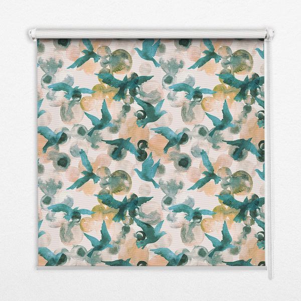 Store enrouleur Oiseaux et taches colorées