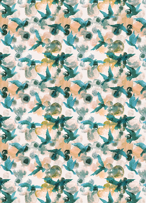 Store enrouleur Oiseaux et taches colorées