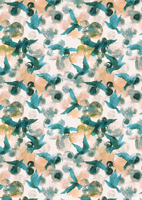 Store enrouleur Oiseaux et taches colorées