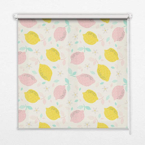 Store enrouleur Citrons roses et jaunes