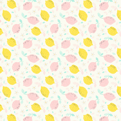 Store enrouleur Citrons roses et jaunes