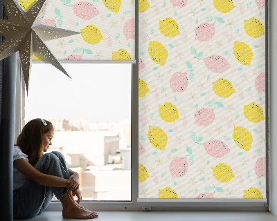 Store enrouleur Citrons roses et jaunes