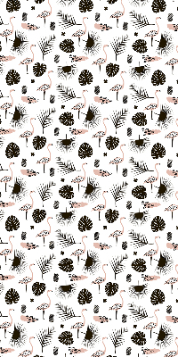 Store enrouleur Flamants roses et feuilles