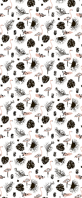 Store enrouleur Flamants roses et feuilles