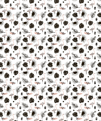 Store enrouleur Flamants roses et feuilles