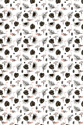 Store enrouleur Flamants roses et feuilles