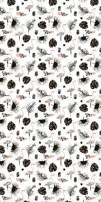 Store enrouleur Flamants roses et feuilles
