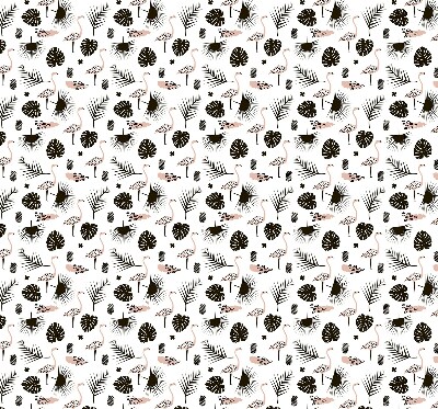 Store enrouleur Flamants roses et feuilles