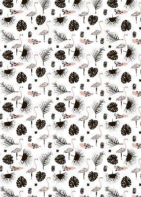 Store enrouleur Flamants roses et feuilles