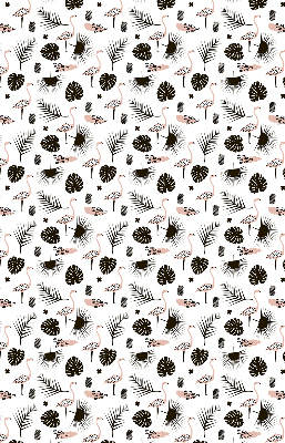 Store enrouleur Flamants roses et feuilles