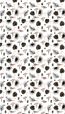 Store enrouleur Flamants roses et feuilles