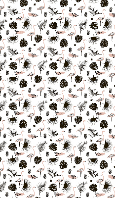 Store enrouleur Flamants roses et feuilles