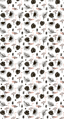 Store enrouleur Flamants roses et feuilles