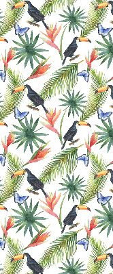 Store enrouleur Toucans sur des fleurs