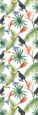 Store enrouleur Toucans sur des fleurs