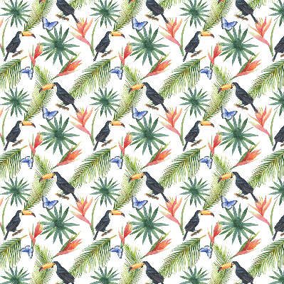 Store enrouleur Toucans sur des fleurs