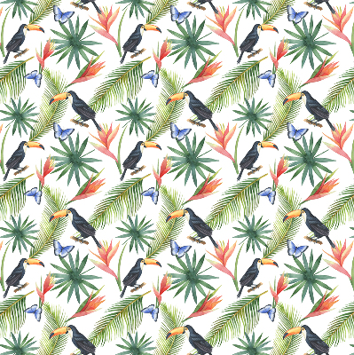 Store enrouleur Toucans sur des fleurs