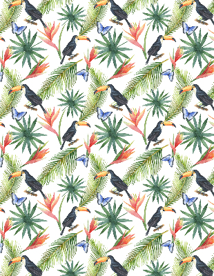 Store enrouleur Toucans sur des fleurs