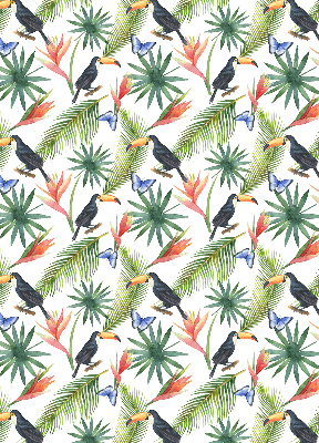 Store enrouleur Toucans sur des fleurs