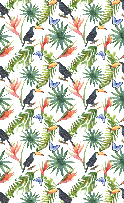 Store enrouleur Toucans sur des fleurs